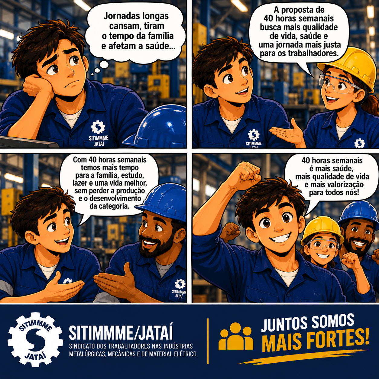 Quadrinho: 40 horas semanais - SITIMMME/Jataí