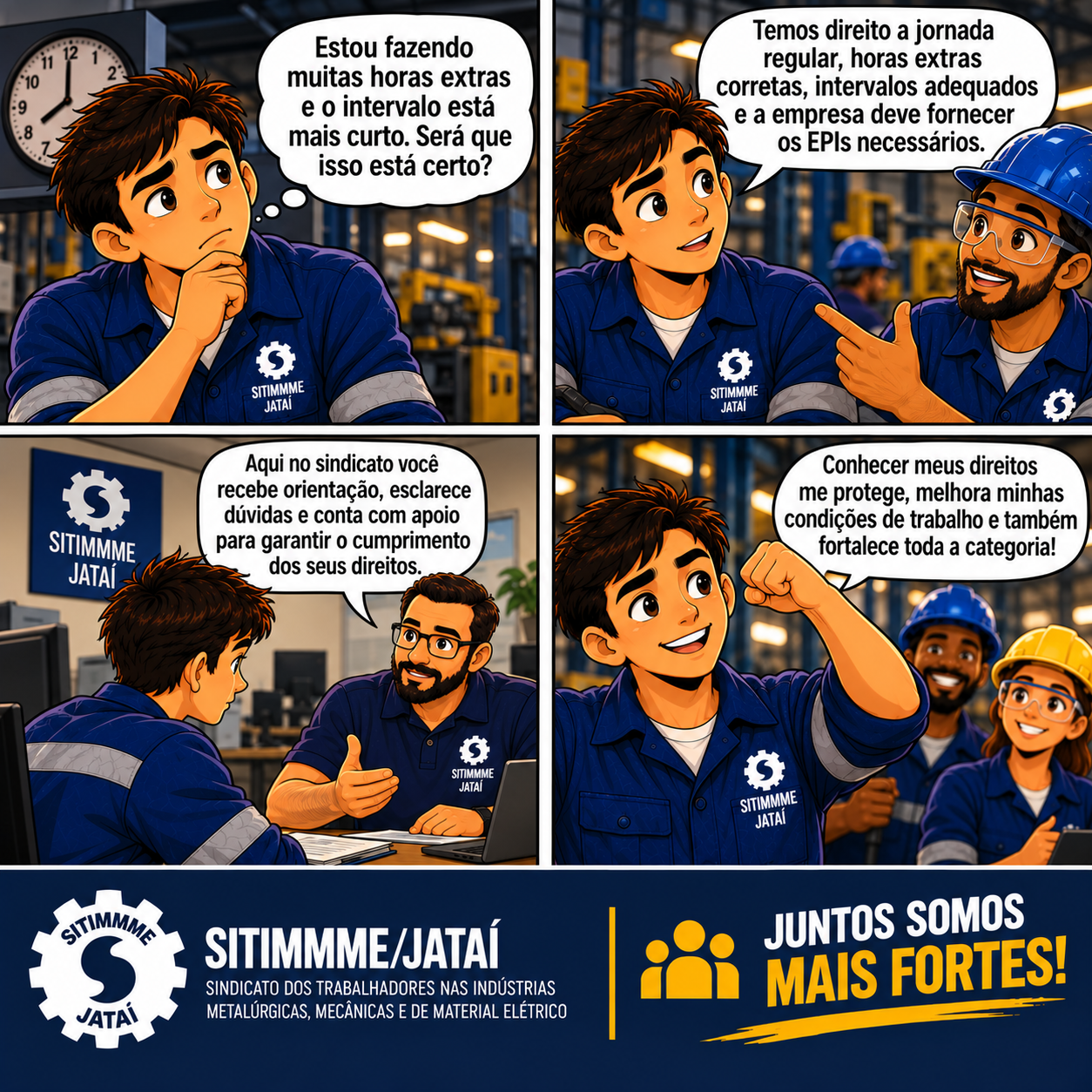 Quadrinho: Conhecer seus direitos - SITIMMME/Jataí