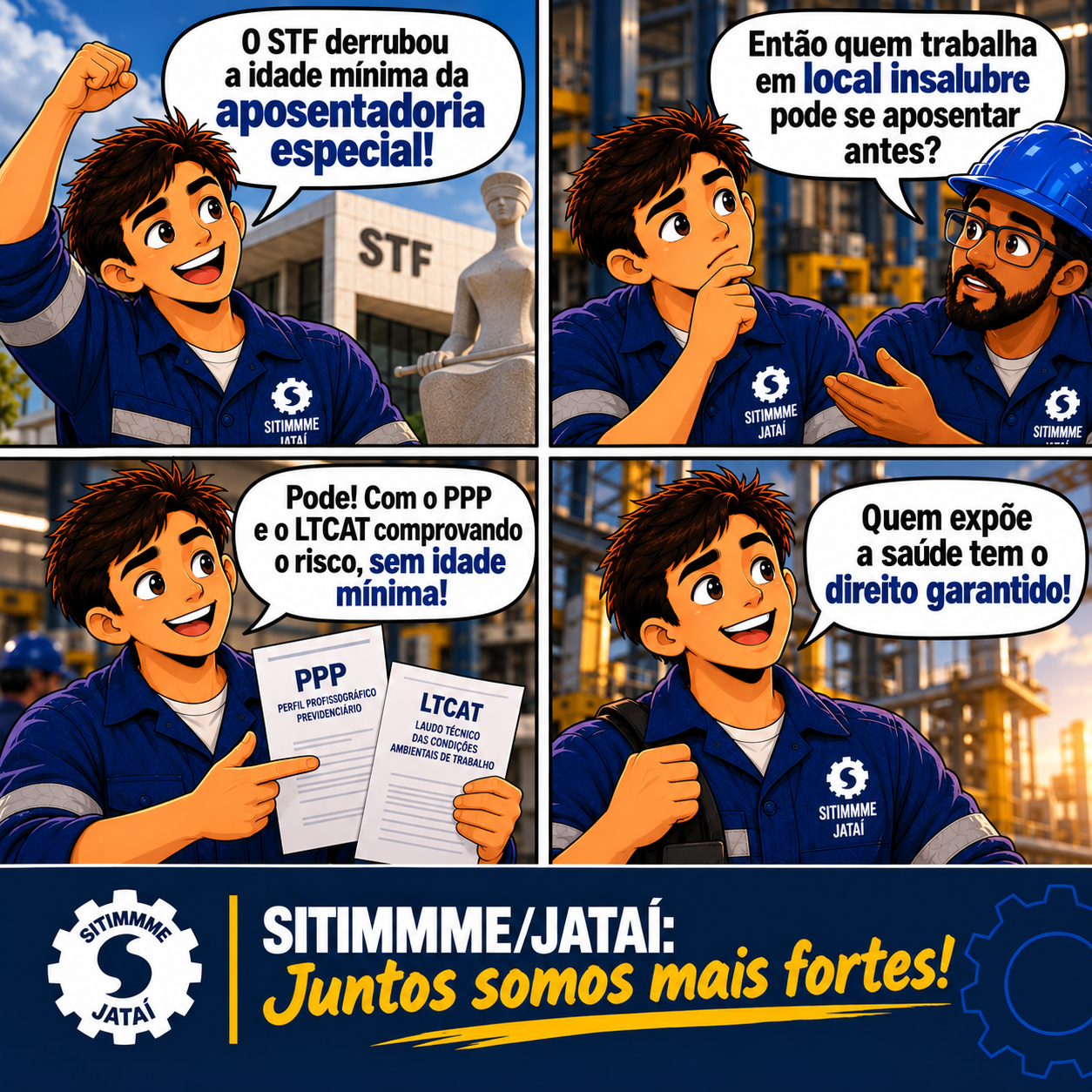 Quadrinho: Aposentadoria especial - SITIMMME/Jataí