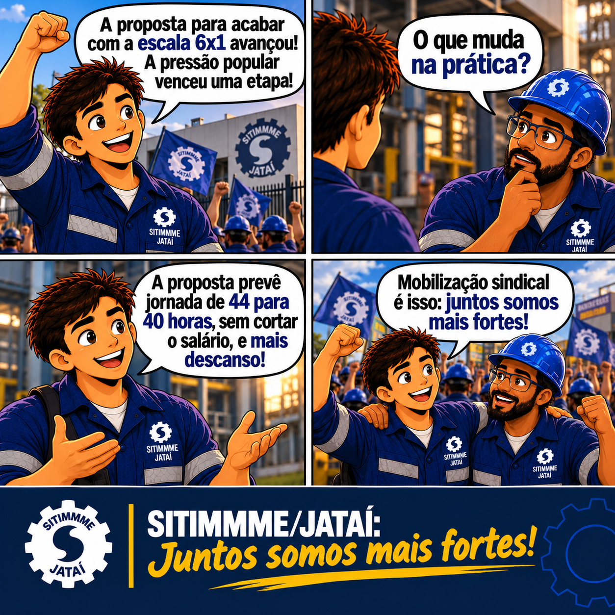 Quadrinho: Fim da escala 6x1 - SITIMMME/Jataí