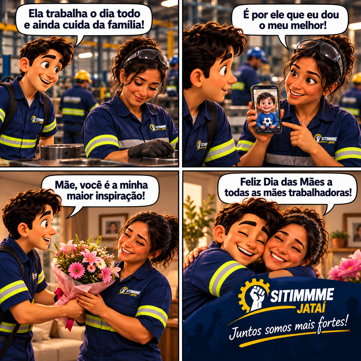 Quadrinho: Dia das Mães, homenagem às mães trabalhadoras - SITIMMME/Jataí