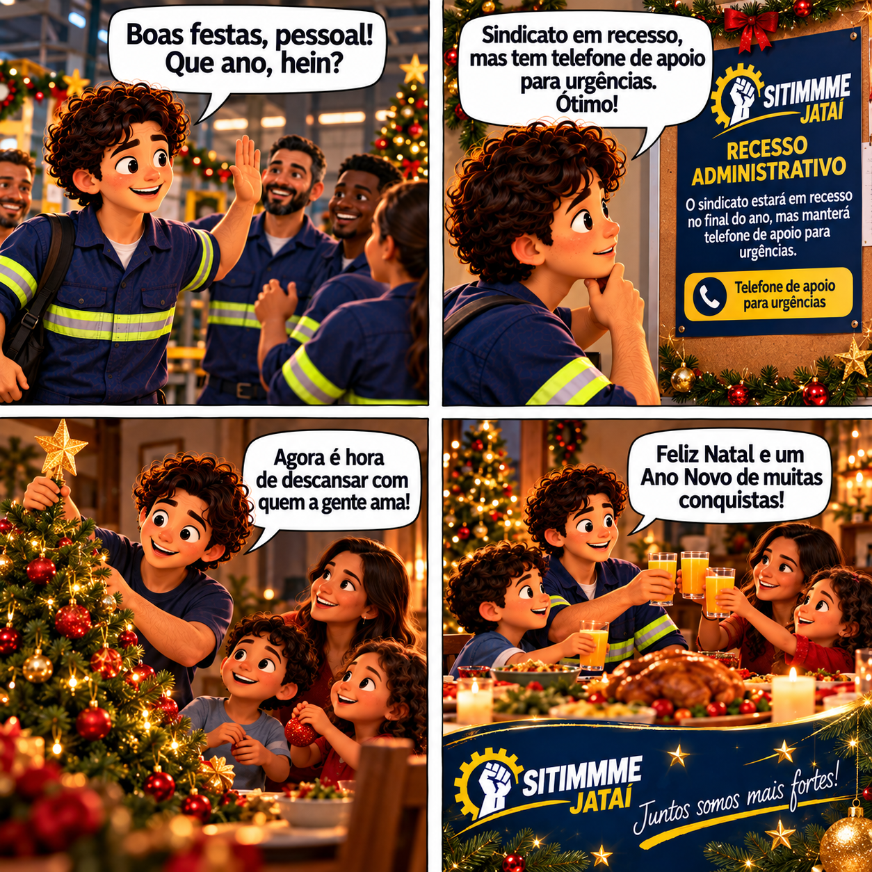 Quadrinho: Mensagem de Natal aos trabalhadores - SITIMMME/Jataí