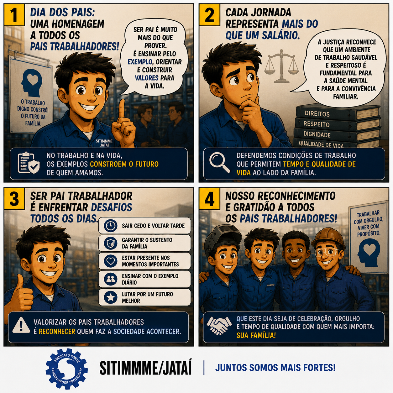 Tirinha de Dia dos Pais - SindMetal Jataí