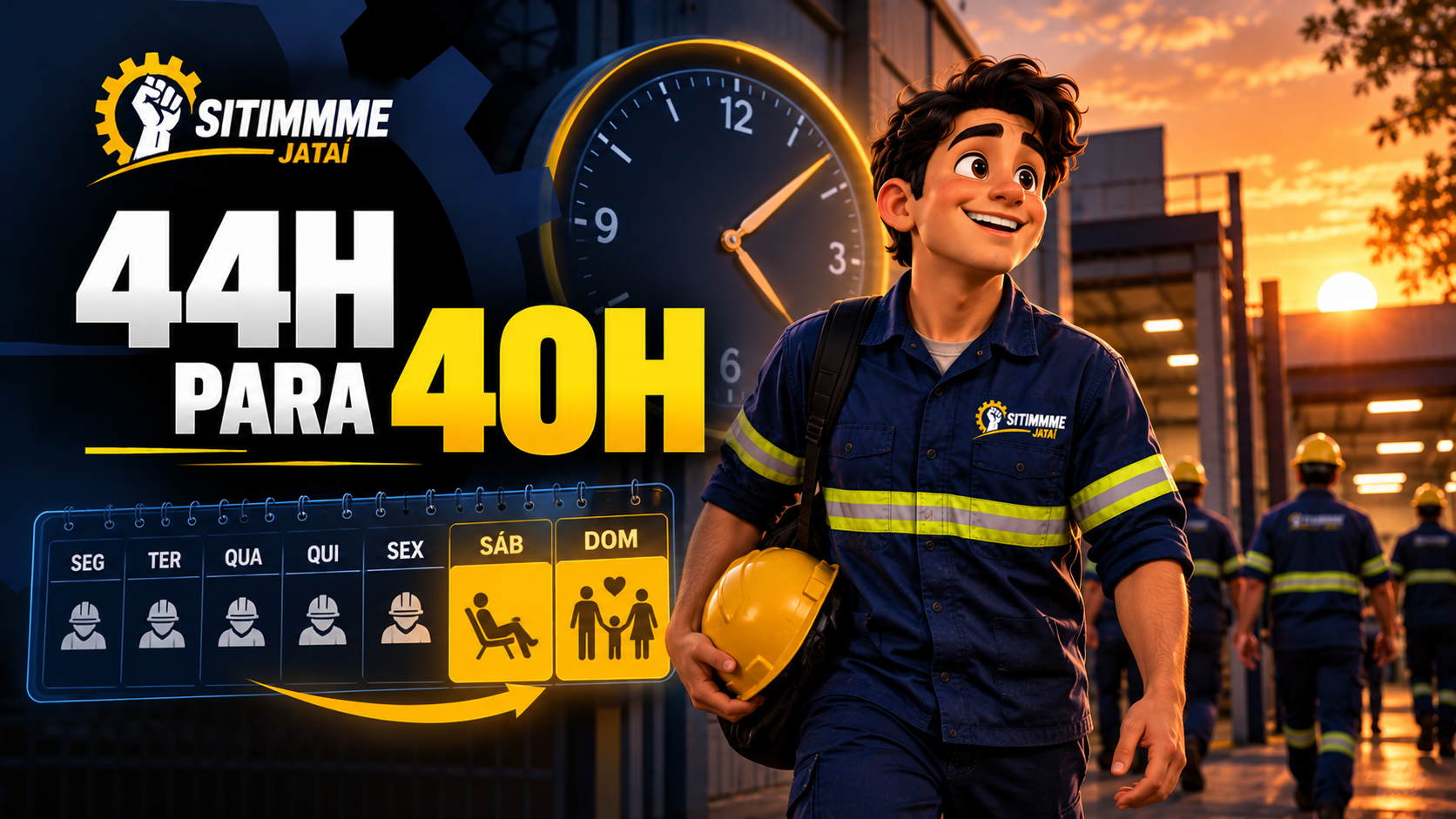 Fim da escala 6x1 e redução da jornada para 40 horas - SITIMMME/Jataí