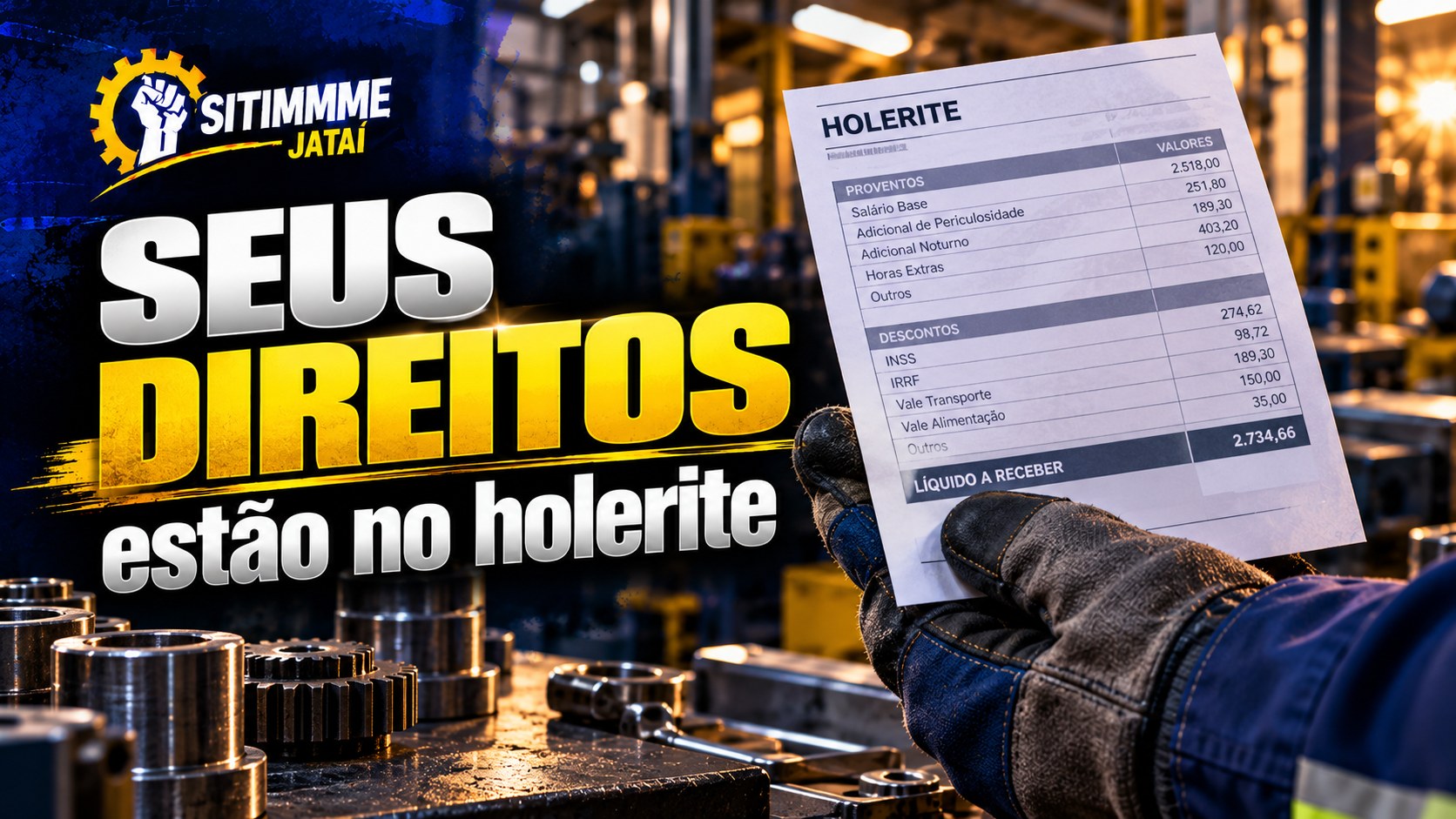 Seus direitos estão no holerite - SITIMMME/Jataí